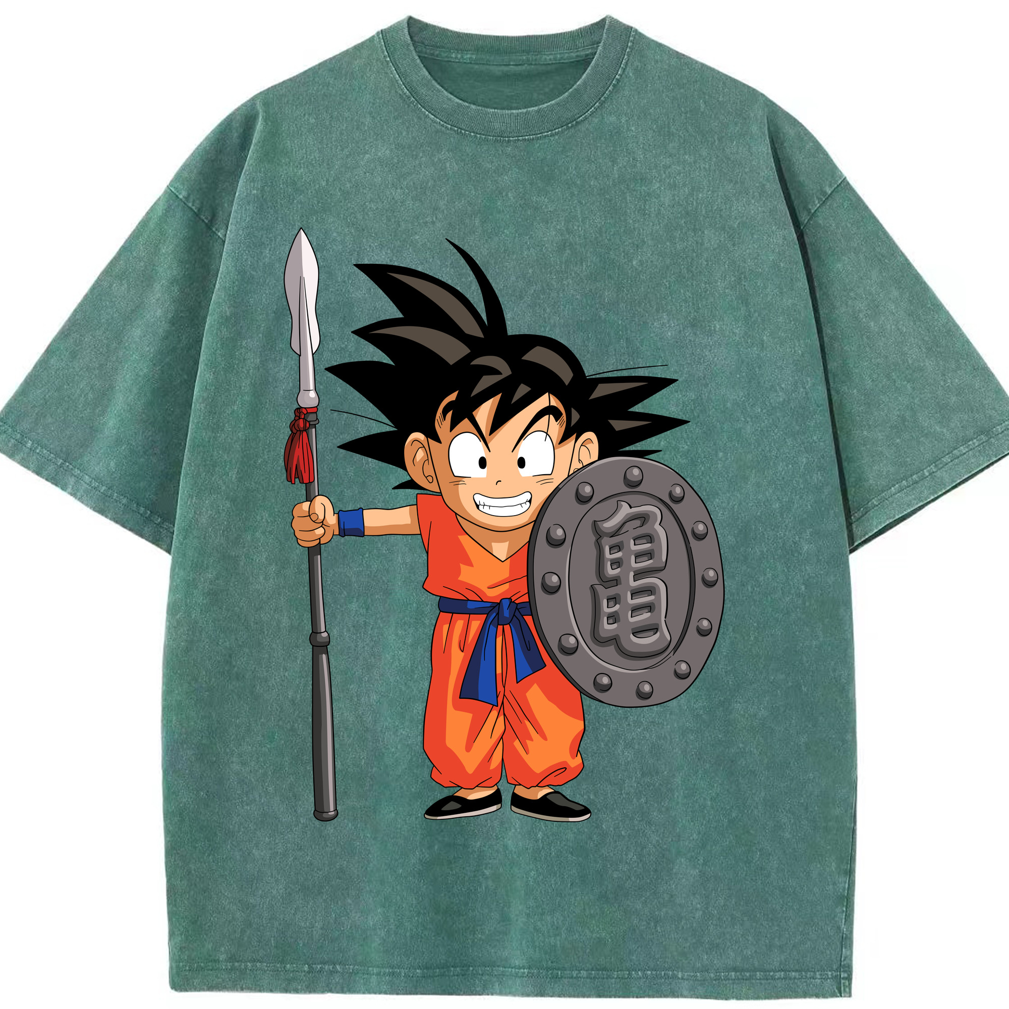 （画像用） ドラゴンボール 孫悟空（そん ごくう）Son Goku カカロット DRAGON BALL Kakarotto 綿100% ヴィンテージ風 半袖Tシャツ（フロントプリント）